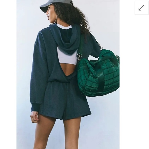 NWOT FREE PEOPLE  Such A Flirt Romper open back  - Midnight Navy - Picture 2 of 7